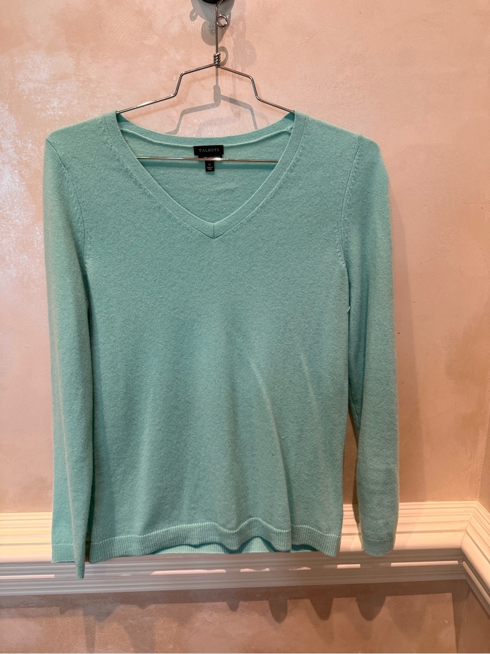 Talbots Light Teal V-Neck Sweater